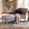 Baxton Studio Emeline Grey Upholstered Oak Finished Chaise Lounge 157-9700 - alternate 4